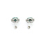 Earrings Double Halo Stud 1.02ctw Round Diamonds 3.62ct Emerald PLAT 14x14mm 5.6g 225100112