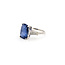Rings 3-Stone 0.52ctw Tapered Baguette Diamonds 6.01ct Blue Sapphire PLAT 12.6mm Sz6 4.9g 225100122