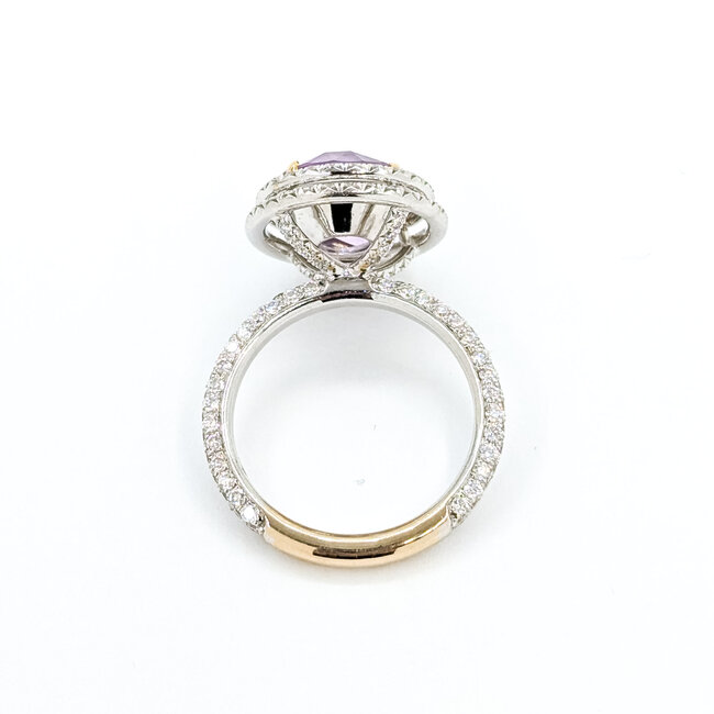 Rings Double Halo 1.25ctw Round Diamonds 5.62ct Pink Unheated Sapphire 18kw 15mm Sz6.75 6.2g 225100121