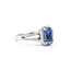 Rings Halo Split Shank 0.25ctw Round Diamonds 2.01ct Blue Sapphire PLAT 10x8mm Sz6 5.8g 225100123