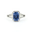 Rings Halo Split Shank 0.25ctw Round Diamonds 2.01ct Blue Sapphire PLAT 10x8mm Sz6 5.8g 225100123