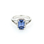 Rings Halo Split Shank 0.25ctw Round Diamonds 2.01ct Blue Sapphire PLAT 10x8mm Sz6 5.8g 225100123