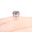 Rings Halo Split Shank 0.25ctw Round Diamonds 2.01ct Blue Sapphire PLAT 10x8mm Sz6 5.8g 225100123