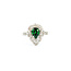 Rings Double Halo Tear Drop 0.37ctw Round & Baguette Diamonds 1.15ct Green Garnet PLAT 14x11mm Sz6.5 4.8g 225100128