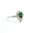 Rings Double Halo Tear Drop 0.37ctw Round & Baguette Diamonds 1.15ct Green Garnet PLAT 14x11mm Sz6.5 4.8g 225100128