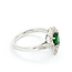 Rings Double Halo Tear Drop 0.37ctw Round & Baguette Diamonds 1.15ct Green Garnet PLAT 14x11mm Sz6.5 4.8g 225100128