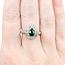 Rings Double Halo Tear Drop 0.37ctw Round & Baguette Diamonds 1.15ct Green Garnet PLAT 14x11mm Sz6.5 4.8g 225100128