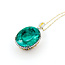 Necklace Halo 0.77ctw Round Diamonds 37.2ct Colombian Emerald 18kw 1.5x.85" 18" 23.7g 225100113