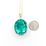 Necklace Halo 0.77ctw Round Diamonds 37.2ct Colombian Emerald 18kw 1.5x.85" 18" 23.7g 225100113