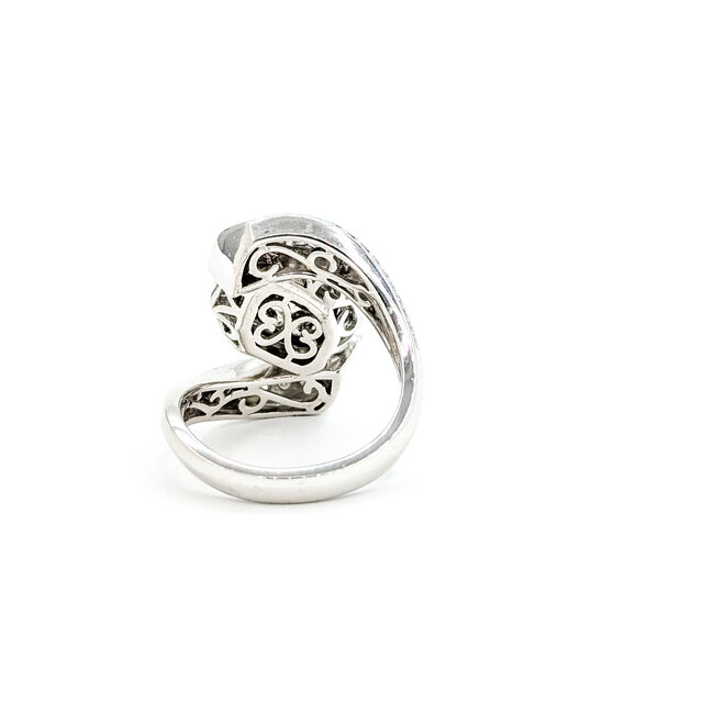 Rings Bypass 1.48ctw Princess & Round Diamonds 3.23ct Blue Unheated Burma Sapphire PLAT 20mm Sz6.75 13.1g 225100117