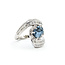 Rings Bypass 1.48ctw Princess & Round Diamonds 3.23ct Blue Unheated Burma Sapphire PLAT 20mm Sz6.75 13.1g 225100117