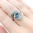 Rings Bypass 1.48ctw Princess & Round Diamonds 3.23ct Blue Unheated Burma Sapphire PLAT 20mm Sz6.75 13.1g 225100117