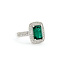 Rings Halo Milgrain 0.74ctw Round Diamonds 3ct Emerald PLAT 16x13mm Sz7 11g 225100119