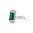 Rings Halo Milgrain 0.74ctw Round Diamonds 3ct Emerald PLAT 16x13mm Sz7 11g 225100119