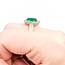 Rings Halo Milgrain 0.74ctw Round Diamonds 3ct Emerald PLAT 16x13mm Sz7 11g 225100119