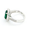 Rings Halo Milgrain 0.74ctw Round Diamonds 3ct Emerald PLAT 16x13mm Sz7 11g 225100119