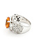 Rings Wide Band 3ctw Round & Oval Diamonds 3.5ct Orange Spessarite Garnet 18kw 17mm Sz7 17.1g 225100116