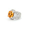 Rings Wide Band 3ctw Round & Oval Diamonds 3.5ct Orange Spessarite Garnet 18kw 17mm Sz7 17.1g 225100116