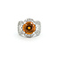 Rings Wide Band 3ctw Round & Oval Diamonds 3.5ct Orange Spessarite Garnet 18kw 17mm Sz7 17.1g 225100116