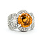 Rings Wide Band 3ctw Round & Oval Diamonds 3.5ct Orange Spessarite Garnet 18kw 17mm Sz7 17.1g 225100116