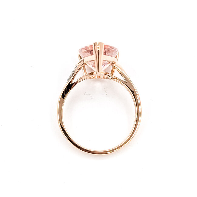 Ring Solitiare .03ctw Round Diamonds 5.25ct Morganite 14kr 18mm Sz7 3.82g 225100023