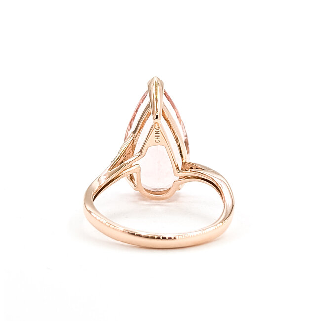 Ring Solitiare .03ctw Round Diamonds 5.25ct Morganite 14kr 18mm Sz7 3.82g 225100023