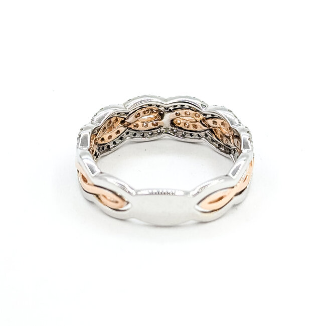 Ring Twisted .65ctw Round Pink/White Diamonds 14kr 6.5mm Sz8 4.1g 225100015