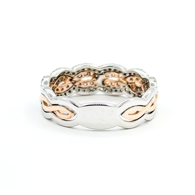 Ring Twisted .65ctw Round Pink/White Diamonds 14kr 6.5mm Sz8 4.1g 225100015