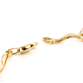 Bracelet Curved Link 3.2ctw Sky Blue Aquamarine 14ky 4.2mm 7.25" 6.16g 125100034