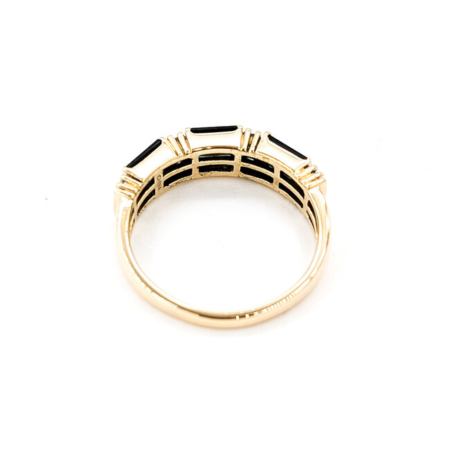 Ring Alternating .24ctw Round Diamonds .72ctw Tourmaline 14ky 5.15mm Sz9 4.06g 225100027