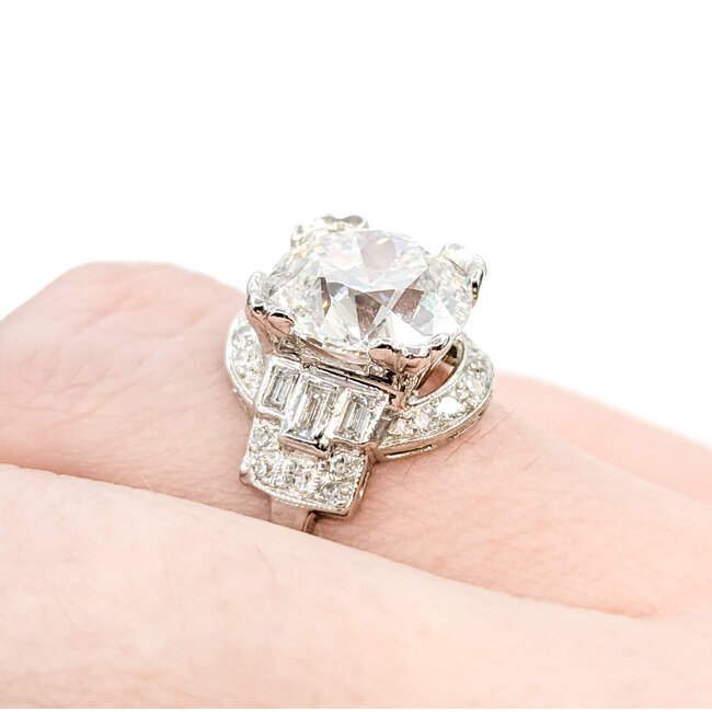 Ring Mid-Century 4.03ct Lab Grown Diamond D VVS2 IGI: LG671416241 .50ctw Diamonds 900pt 4.33g 125100027