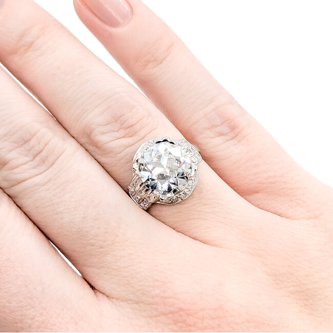 Ring Mid-Century 4.03ct Lab Grown Diamond D VVS2 IGI: LG671416241 .50ctw Diamonds 900pt 4.33g 125100027