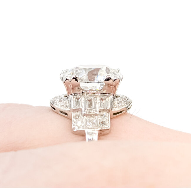 Ring Mid-Century 4.03ct Lab Grown Diamond D VVS2 IGI: LG671416241 .50ctw Diamonds 900pt 4.33g 125100027