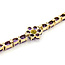 Bracelet Tennis Floral 8.8ctw Purple Amethyst .30ctw Green Peridot 14ky 10mm 7" 10.16g 125100032