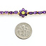Bracelet Tennis Floral 8.8ctw Purple Amethyst .30ctw Green Peridot 14ky 10mm 7" 10.16g 125100032