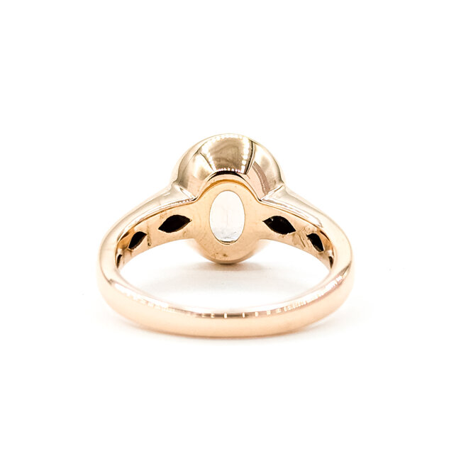 Ring Half-Halo .06ctw Round Diamonds 2.3ct Morganite 14kr 13mm Sz8 5.7g 225100025