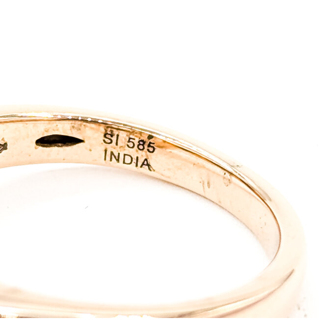 Ring Half-Halo .06ctw Round Diamonds 2.3ct Morganite 14kr 13mm Sz8 5.7g 225100025