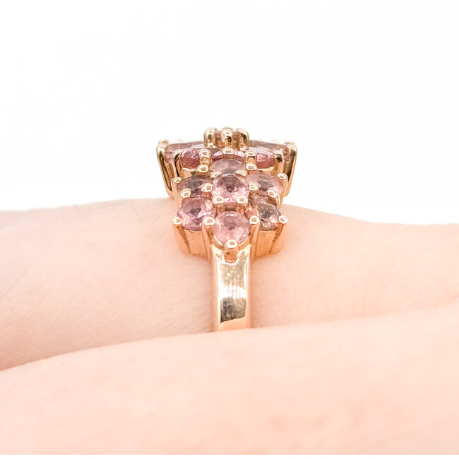 Ring Floral 1.65ctw Pink Tourmaline 14kr 10mm Sz8 5.37g 225100028