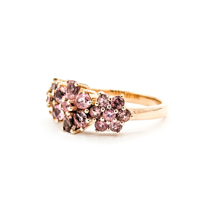 Ring Floral 1.65ctw Pink Tourmaline 14kr 10mm Sz8 5.37g 225100028
