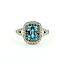 Ring Double Halo .44ctw Round Diamonds 1.15ct Zircon 14ky 12.4mm Sz8 4.34g 225100033