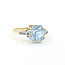 Ring Fantasy .05ctw Round Diamonds 3ct Topaz 14ky 10.15mm Sz8.25 3.2g 225100036