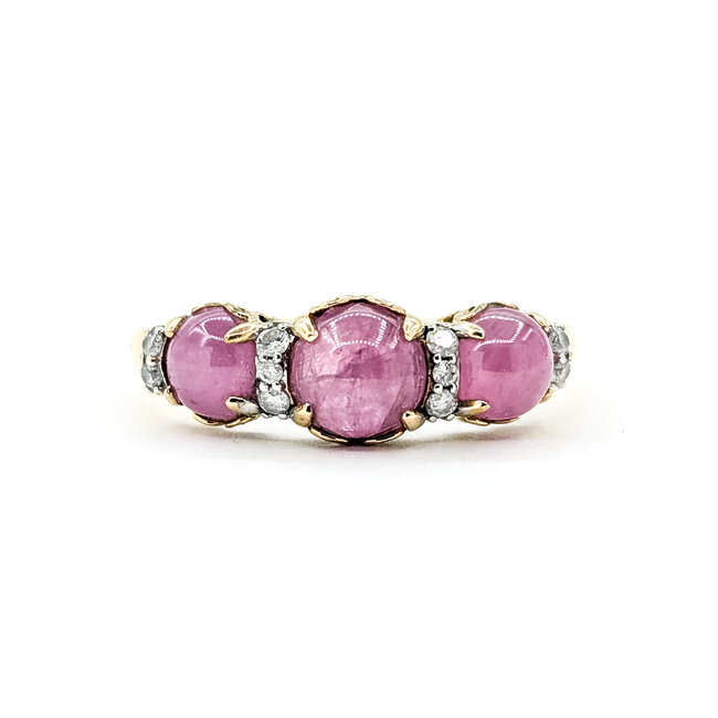 Ring  .05ctw Round Diamonds 1.66ctw Pink Sapphire 14ky 6.75mm Sz8 3.02g 225100040