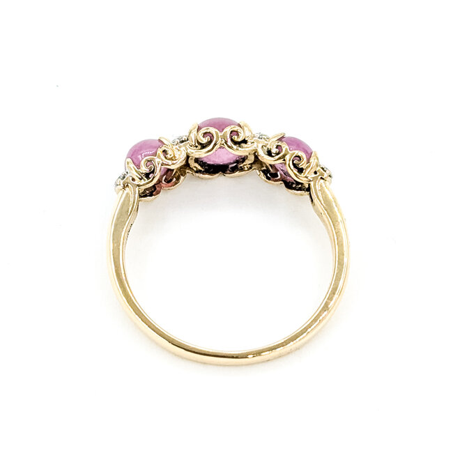 Ring  .05ctw Round Diamonds 1.66ctw Pink Sapphire 14ky 6.75mm Sz8 3.02g 225100040