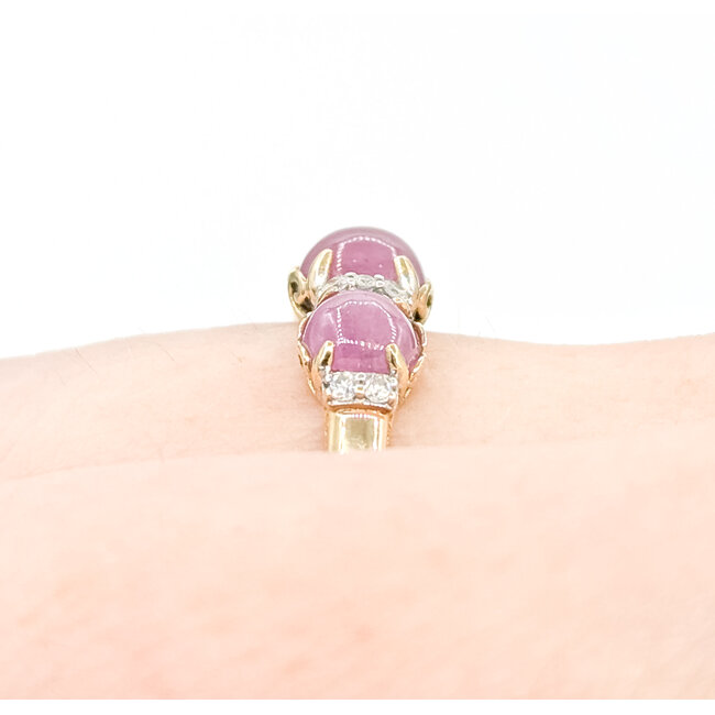 Ring  .05ctw Round Diamonds 1.66ctw Pink Sapphire 14ky 6.75mm Sz8 3.02g 225100040