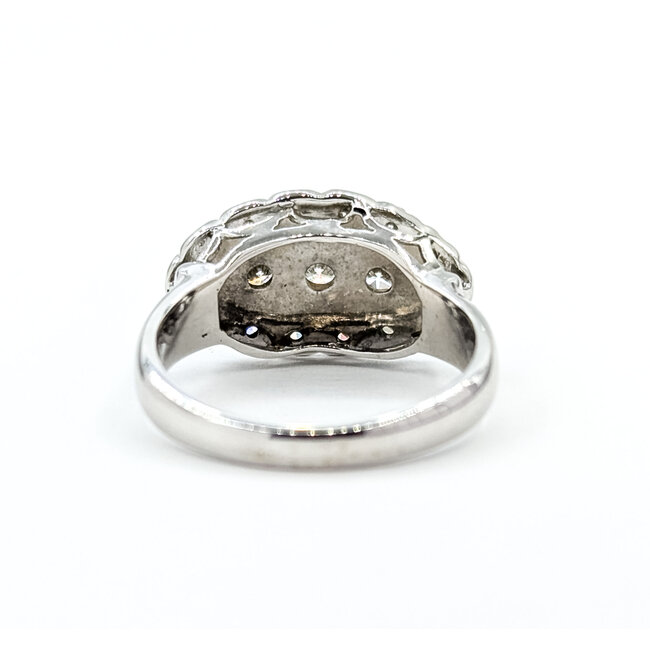 Ring Cluster .82ctw Round Diamonds 14kw 11.5mm Sz8.25 6.17g 225100050