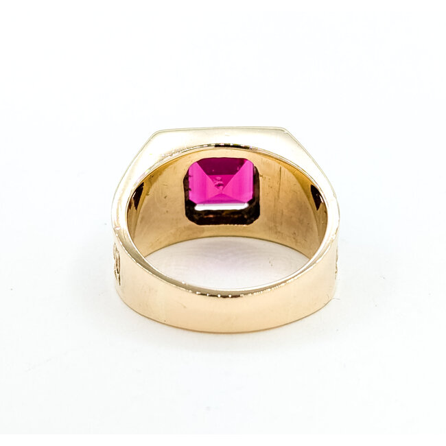 Ring Nugget 2.25ct Synthetic Ruby 10ky 12.4mm Sz9 10.09g 225100052