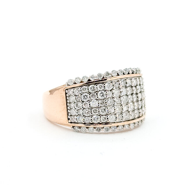 Ring Pave .50ctw Round Diamonds 14kr 11.85mm Sz7 4.8g 225100013