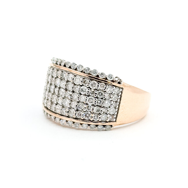 Ring Pave .50ctw Round Diamonds 14kr 11.85mm Sz7 4.8g 225100013