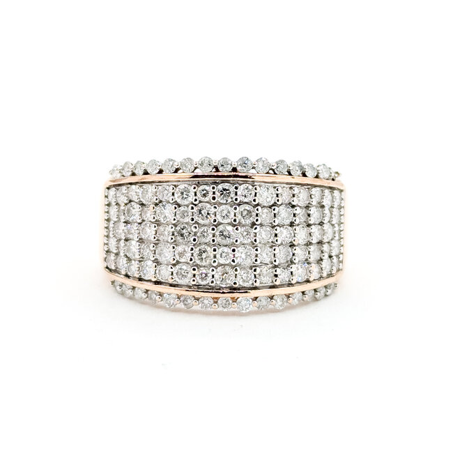 Ring Pave .50ctw Round Diamonds 14kr 11.85mm Sz7 4.8g 225100013