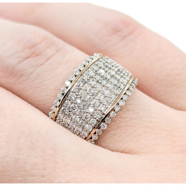 Ring Pave .50ctw Round Diamonds 14kr 11.85mm Sz7 4.8g 225100013